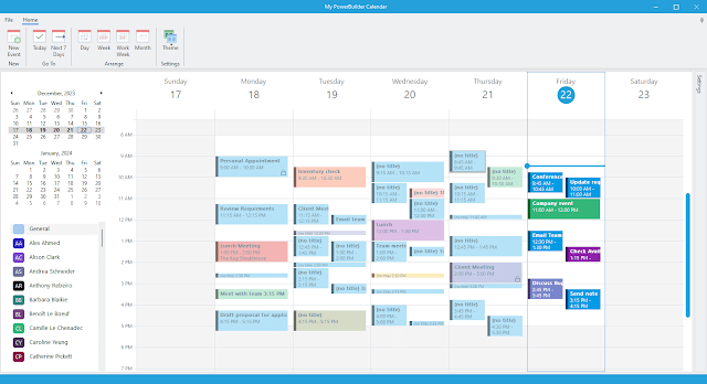 Scheduler and Calendar for PowerBuilder UI